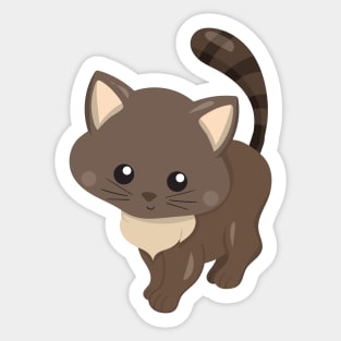 Cute Cat, Brown Cat, Little Cat, Kitty, Kitten Sticker